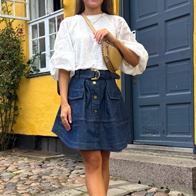 Zimmermann Denim Cargo Mini Nederdel, Ink